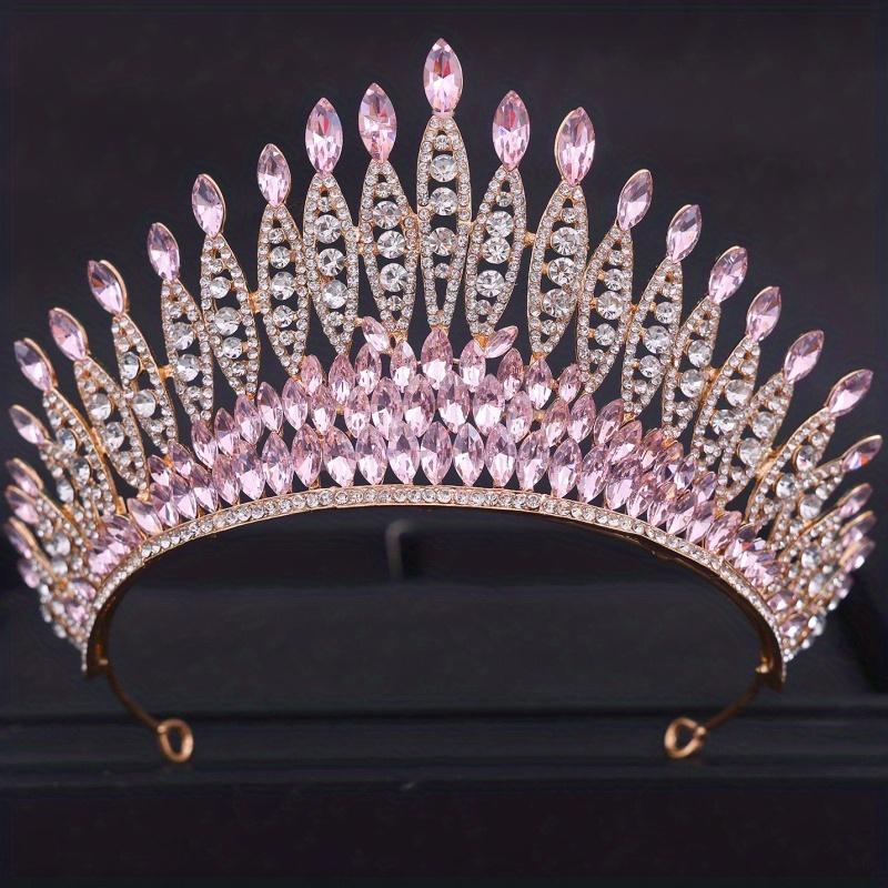 Barockkristalltiaror och kronor Strass Studentdiadem Krona Tiara För Kvinnor Bröllopshåraccessoarer Smyckeskrona