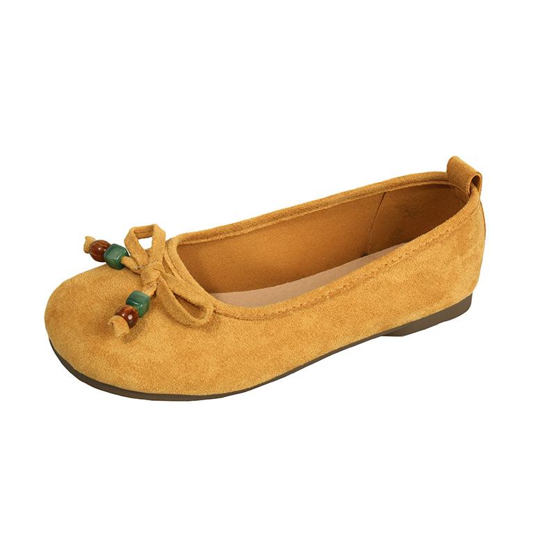 Französische Schleife runder Kopf Ballerinas Feenschuhe flache sanfte Abendschuhe Herbst neu Damen kleine einzelne Schuhe