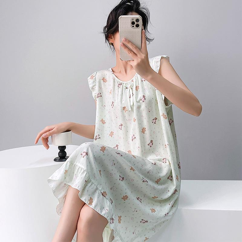 Women's Cotton Silk Camisole Pajama Dress - Summer, Loose Fit, Cute Japanese Style, Sexy and Thin, Perfect for Students