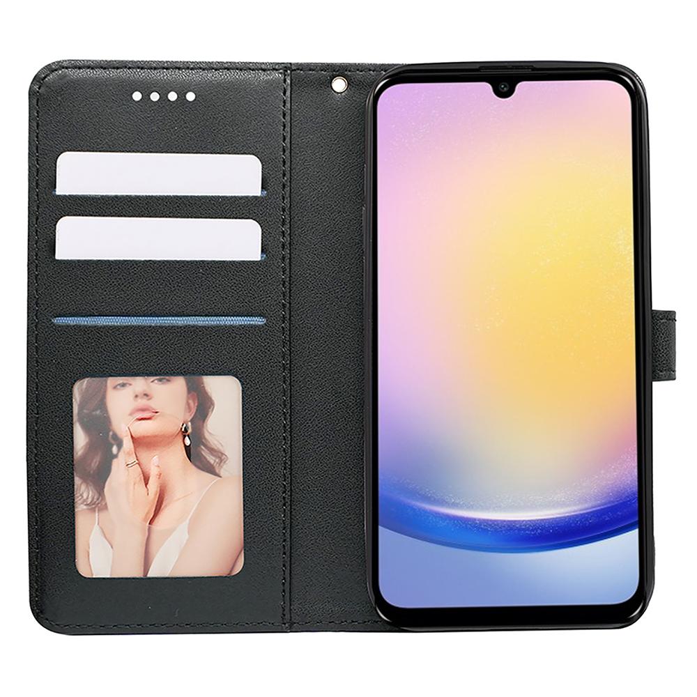 

For Samsung Galaxy A25 5G (Global) (161.0 X 76.5 X 8.3mm) Case Leather Flip Phone Cover Cubic Grid Imprinted Brown