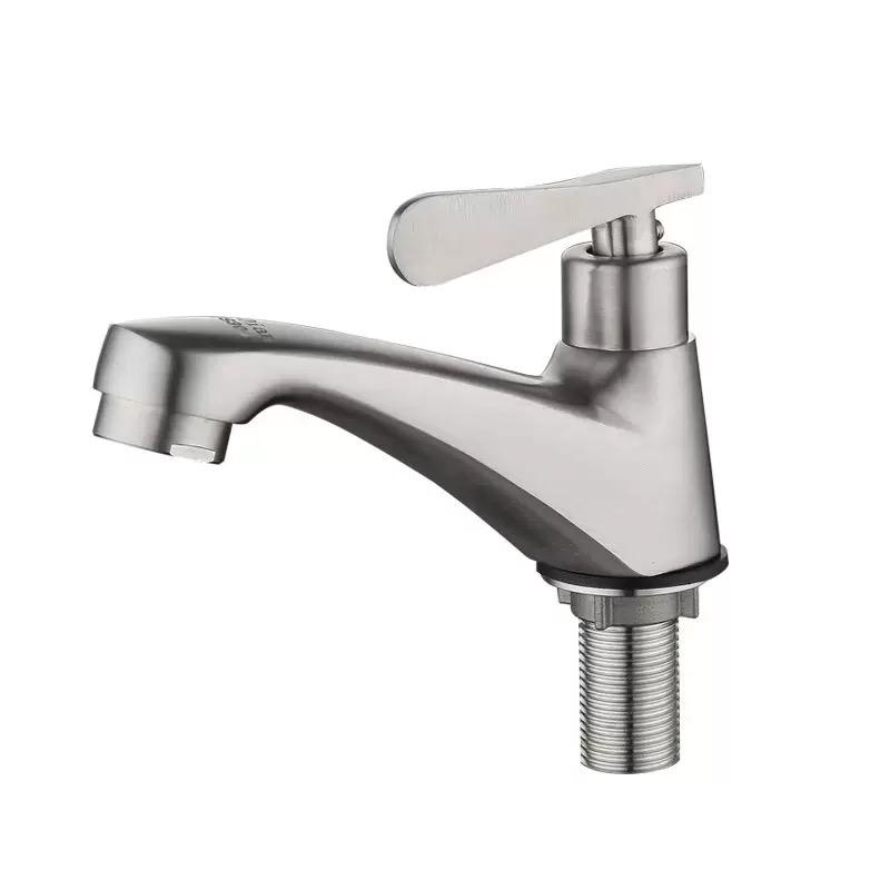 Bathroom Faucet 304 Stainless Steel Wash Basin Faucet Quick Open Single Cold Water Toilet Corrosion Resistance