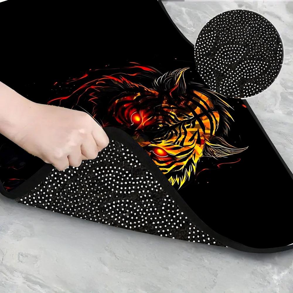1Pcs Cool Flame Tiger Car Trunk Mat with Anti Slip Cargo Liner Waterproof Rear Storage Protector Floor Mat for SUV Sedan Vehicle