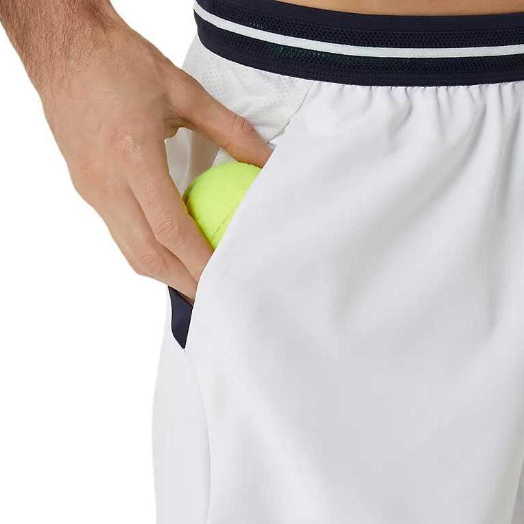 Asics Comfortable Breathable Lace-Up Mid-Waist Five-Point Casual Shorts Men shorts White 2041A301-100