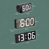 Digital Alarm Clock Large Mirrored LED Display Voice Control Teperature Snooze Dim Mode Beside Desk Clock Electronic Home