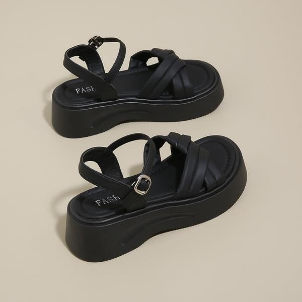 

Fashion Beach Sandal Woman Luxury Open Toe Low-Heeled Shoes With Strap 2025 Summer Muffins shoe Suit Female Beige Peep Low-heeled Comfor 35