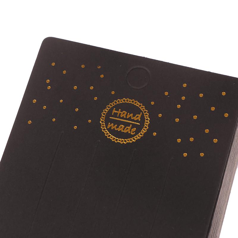 100Pcs Hairclips Hairpin Display Cards Paper Holder For Diy Hair Jewelry Cute Black Packing Labels Retail Hanging Tags