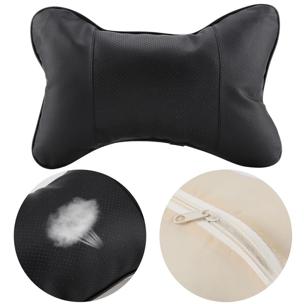 1Pc Soft Auto Car St Hdrest Pillow Brthable Hd Neck Support Cushion Pad(Beige)
