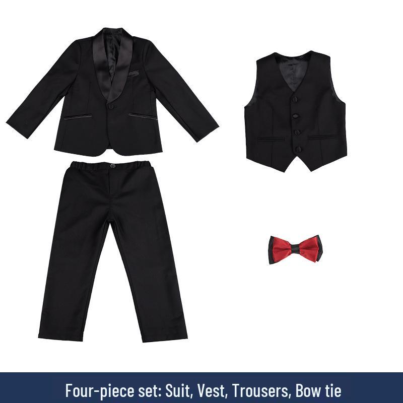 Fashionable Boys' Solid Color Blazer Suit for Piano Performance and First Birthday
