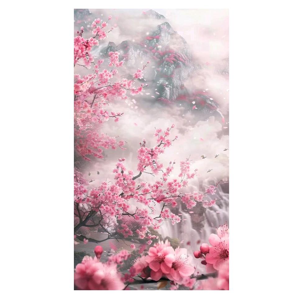 Diy Diamond Painting Large Size Sakura Valley Scenery Full Rhinestones Mosaic Embroidery Sale Cross Stitch Kits Home Wall Decor