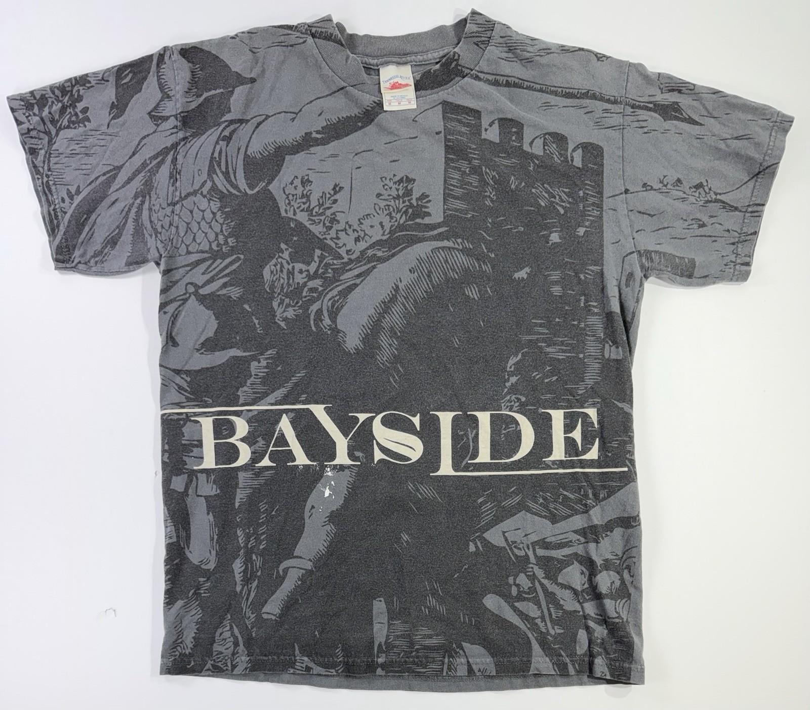 Vintage Bayside Band All Over Print T Shirt Emo Hardcore Mens Medium Unisex T-Shirt XL