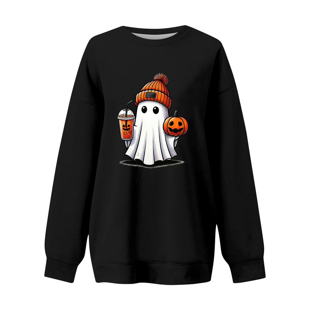 Women Autumn Winter Tops Women's Long Sleeve Sweatshirt Casual Crewneck Loose Fit Pollover Fleece Tops