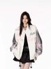 Women's American Star Embroidered Color Block Baseball Jacket – Spring/Fall