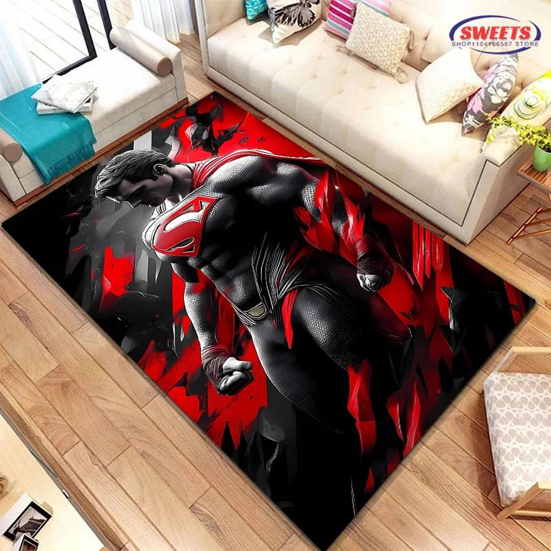 Superman Carpet, Bedroom Floor Mat, Living Room Sofa Bed Mat, Non-slip Exquisite Home Decor, Durable Machine Washable Rug
