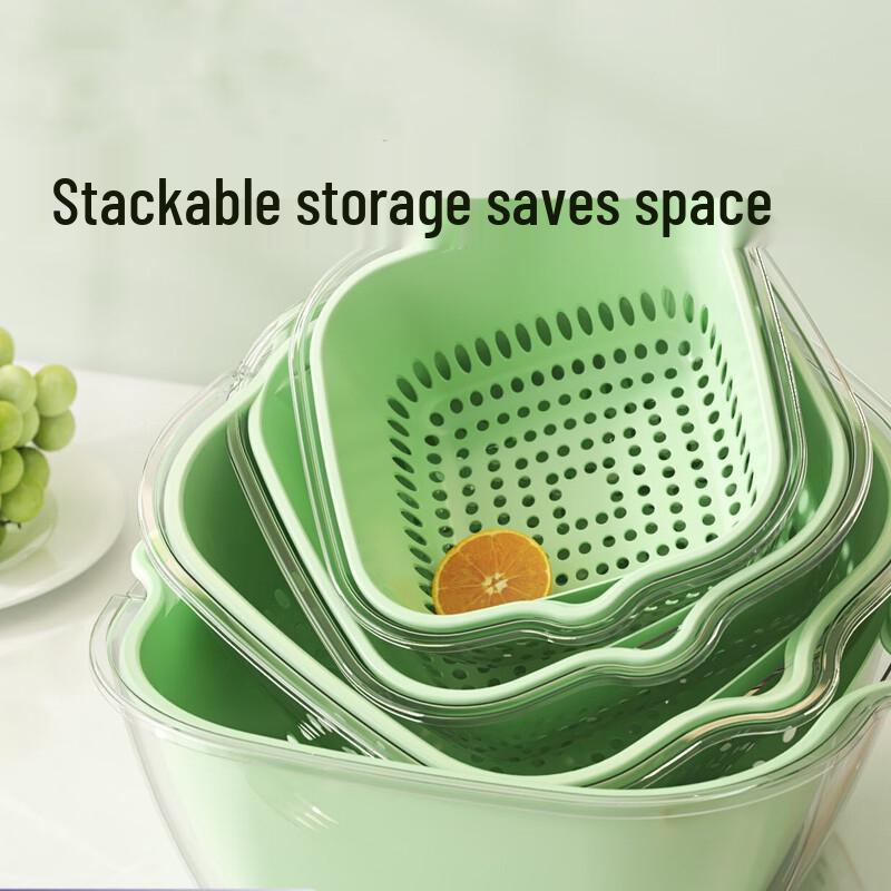 LYGIL Doppelschichtiger transparenter Abtropfkorb