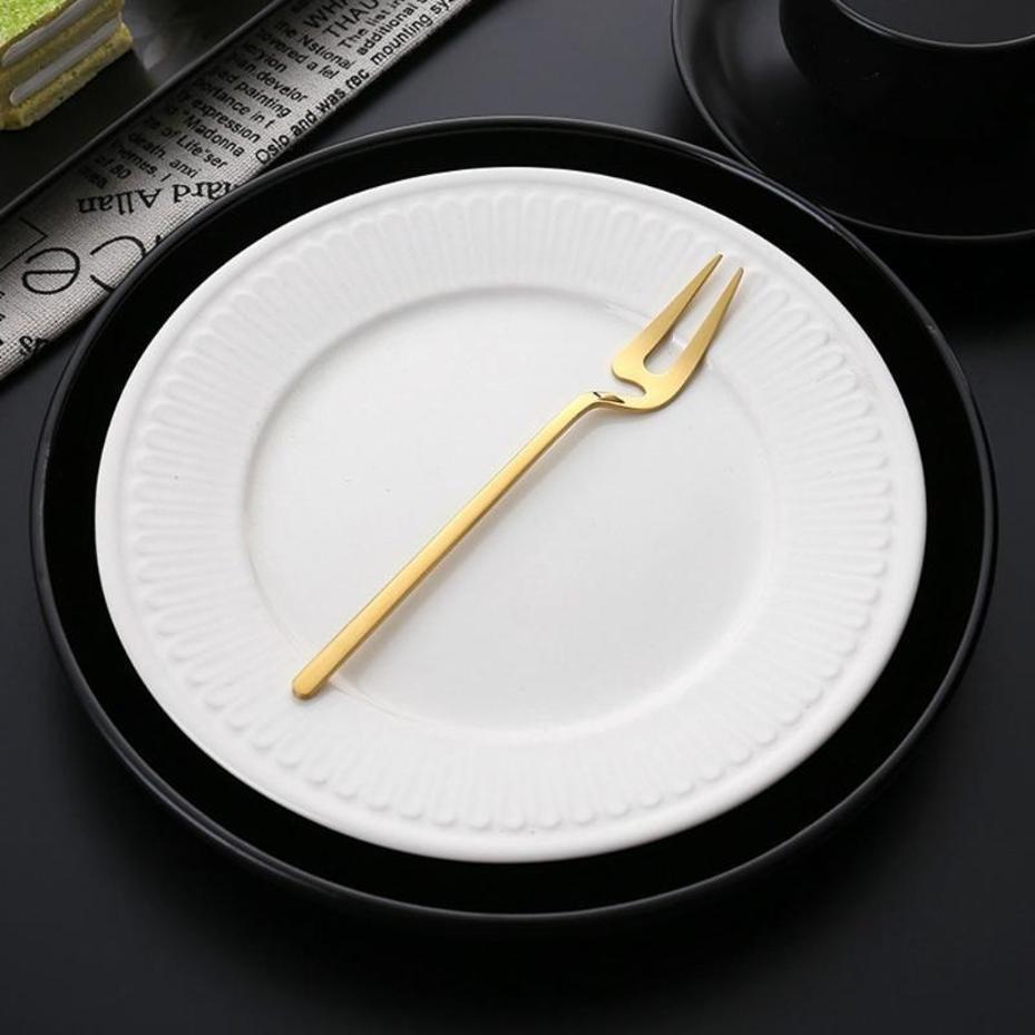 1 Pcs New Stainless Steel Fruit Dessert Forks Set Reusable Cake Salad Tableware Home Party Banquet Seafood Dinner Supplies