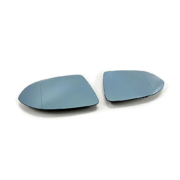 Pair Tinted Blue Heated Anti Blind Spot Aspherical Side Mirror Glass For VW Golf MK8