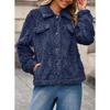 Fall Winter Women's Lapel Fleece Cardigan Long Sleeve Casual Warm Thick Coat For European American