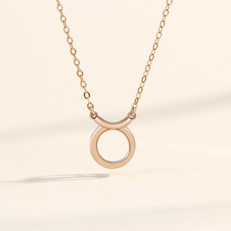 Korean Style 925 Sterling Silver Simple Circle Necklace for Women - Niche Design Pendant, Light Luxury Versatile Jewelry 925 Sterling Silver розового золота