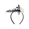 Rose Flower Branch Hair Hoop Bat Halloween Flower Crown Headwear Halloween Headband  Ladies