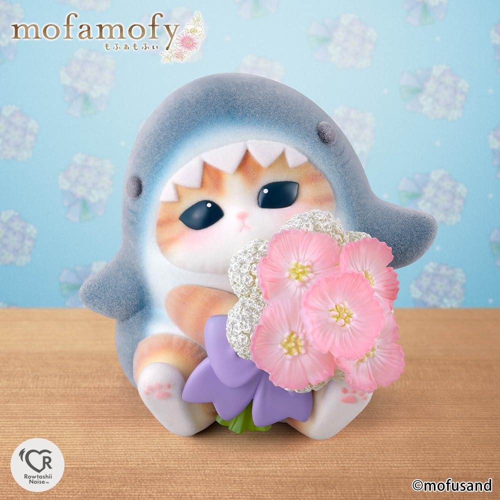 Rowtashii Noise Mofamofy Mofusand Shark Cat 90mm PVC & ABS & Nylon Painted Figure Collectible