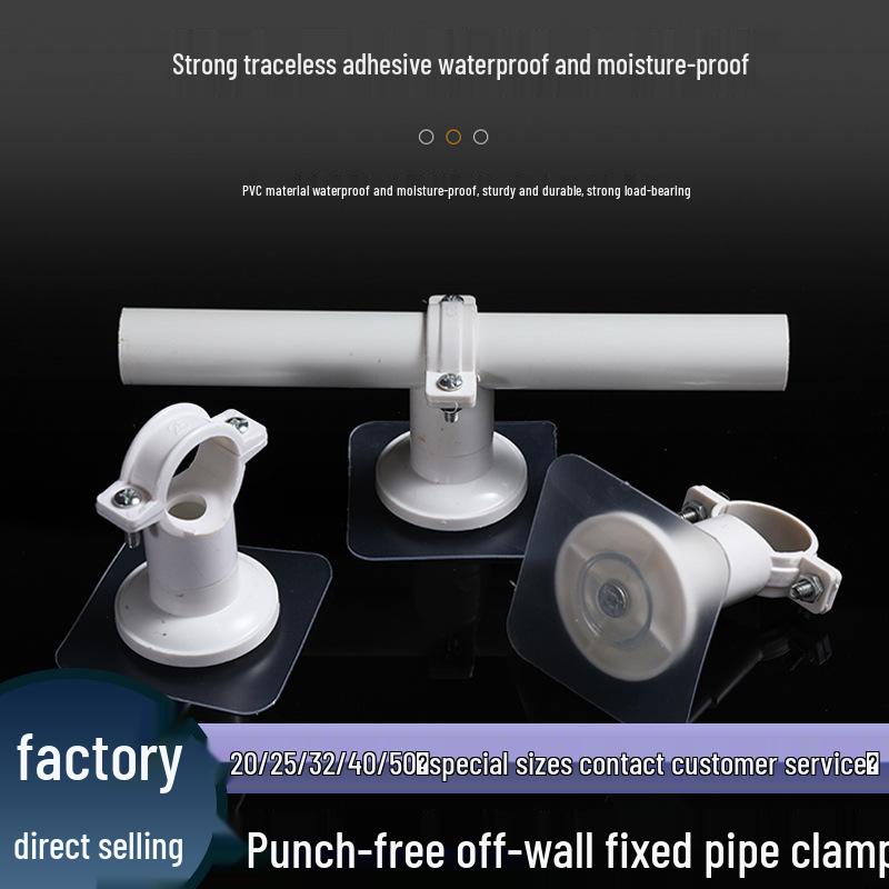 Punch-Free Wall-Mount Water & Gas Pipe Clamp - Fits 4 & 6 Point Iron Pipes