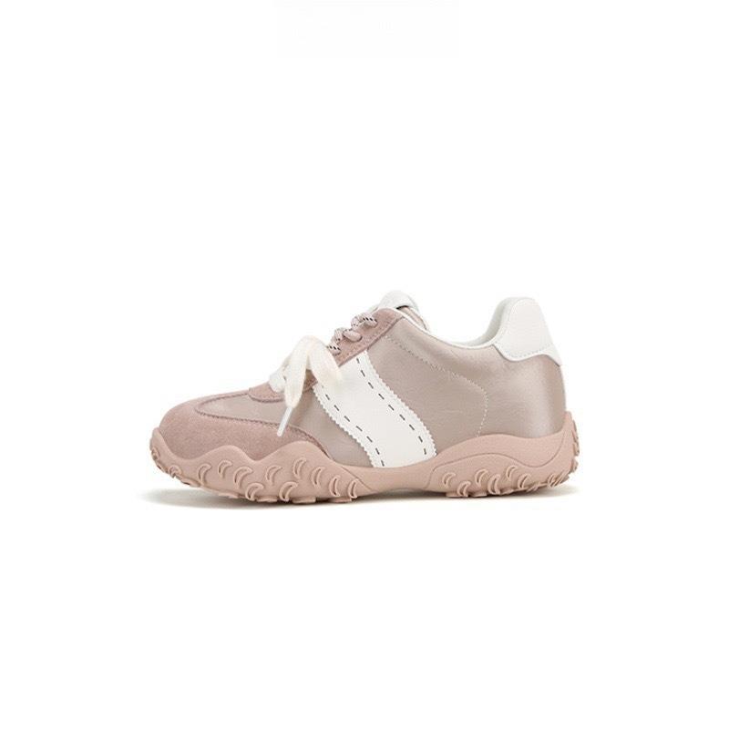 Sheepskin Version 7cm Inner Height Increase Crescent Pearl Lace Platform Casual Sports Shoes Women