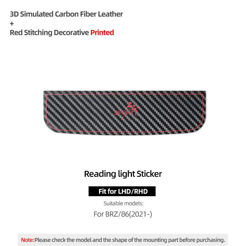 

Betterhumz For Subaru BRZ/Toyota GR86 - Made of Alcantara Auto Reading Light Dome Lamp Trim Sticker Car Interior Accessories Carbon Fiber Leather