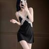 Women's Spring Summer Sexy Pajamas Ice Silk Pajamas Suspender Shorts Thin Loungewear Live