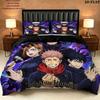 Jujutsu Kaisen Patrón Juego de Ropa de Cama Edredón Funda de Edredón Funda de Almohada Hogar Regalo de Cumpleaños(1 * funda nórdica + 2 * fundas de almohada, sin núcleo)