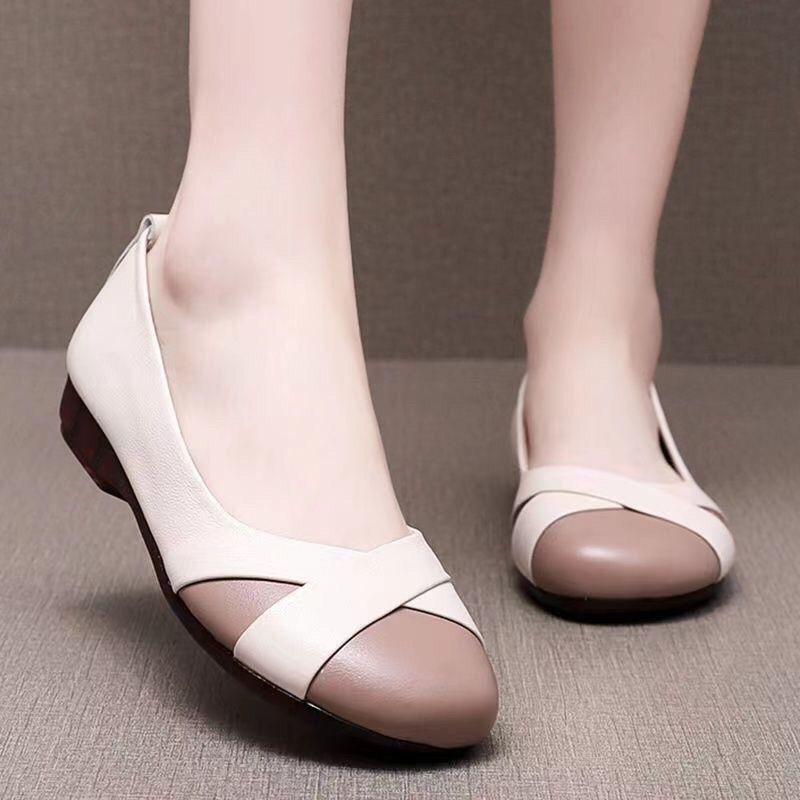 sapatos femininas women round toe light weight spring slip on anti skid flat loafers lady cool black work shoes ab609