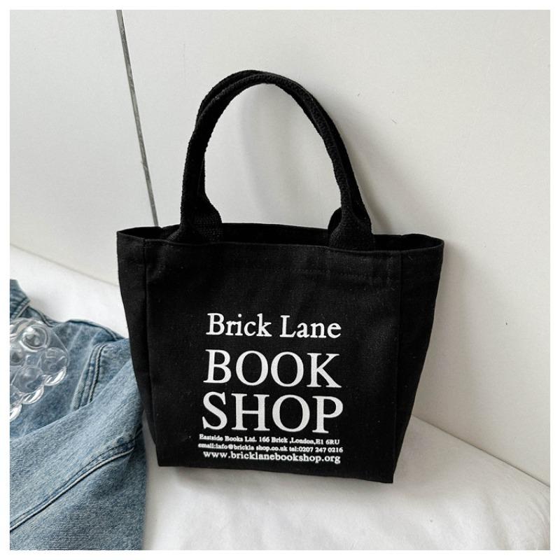 Simple mini portable bucket bag, commuter to work, lunch box, storage bag, large capacity, go out and carry canvas bag.
