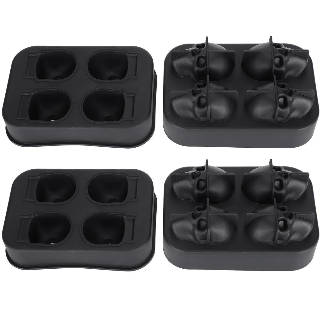2Pcs Ice Mold Skull Shape Silicone Ice Cubes Tray for Cake Candies Kitchen Baking Tool