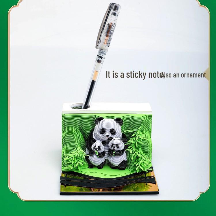 3D Panda Stereo Sticky Notes & Creative Calendar Sculpture Gift