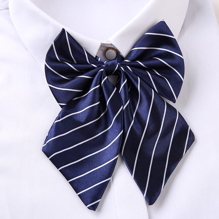 Professional Blended Fabric Neck Flower With Striped Pattern For Office Uniforms And Hospitality
