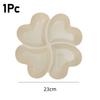 1Pc 4-Grid Split Serving Trays Appetizer Slicing Platters Dessert Trays Reusable Plastic Snack Trays Round Seasoning Trays