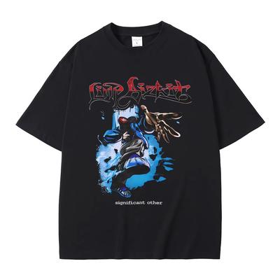 Koszulki z nadrukiem Rock Band Limp Bizkit Significant Other Męskie Damskie Vintage Metalowa Koszulka Oversize Męska Wysokiej Jakości Bawełniana Koszulka