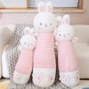 Adorable Rabbit Hugging Pillow for Girls - Long Striped Comfort Cushion for Bedtime Snuggles and Cuddles