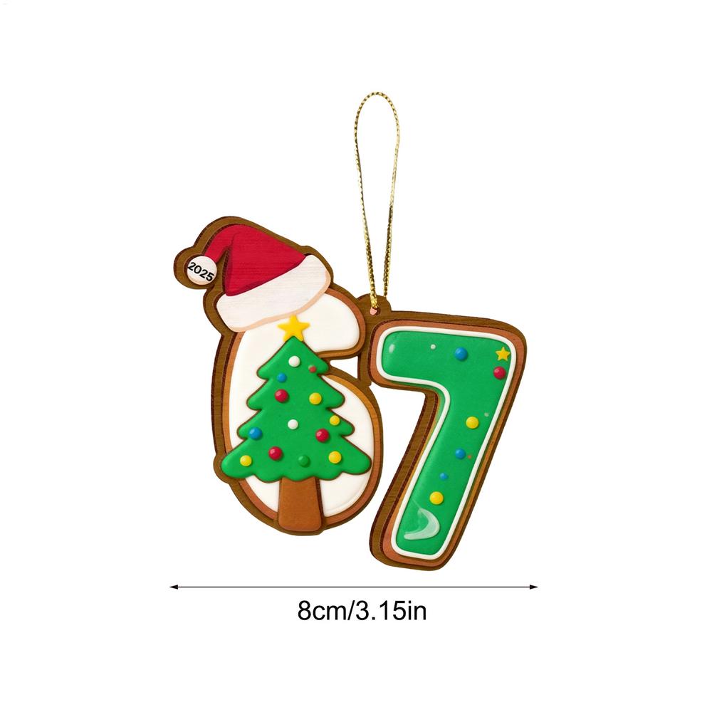 67 style Christmas Trees Ornament 2D flat Acrylic Funny Reusable Christmas Decor 67 Meme pendant Holiday Decorations hanging