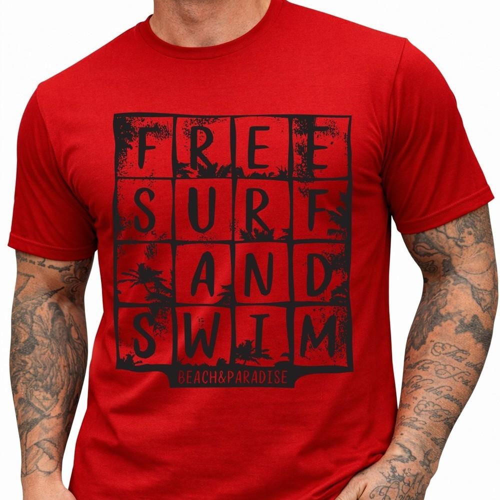Surf T Shirt Beach Paradise Ocean Wave Graphic Tee Surfing Typography Shirt S
