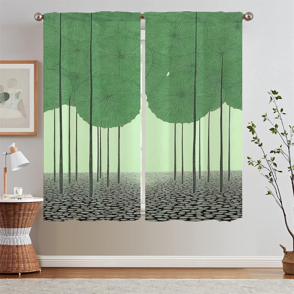 

Momo Illustration2 Плотные подхваты для штор Элегантные шторы для гостиной Короткие оконные шторы Домашние перегородки Кудри W50xH70cmx2pcs-CL