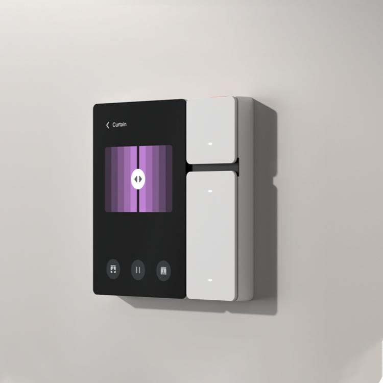 2024 Golden Security Smart Life 3.5 Inch Touch Screen Home Automation Touch Panel with Built-in 3 Gang Wall Switches (as the picture,Eu Standard)