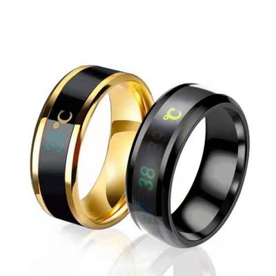 1PC Intelligent Temperature Sensitive Titanium Steel Mood Ring In 5 Colors for Women and Men, Waterproof Emotion Feeling Jewelry