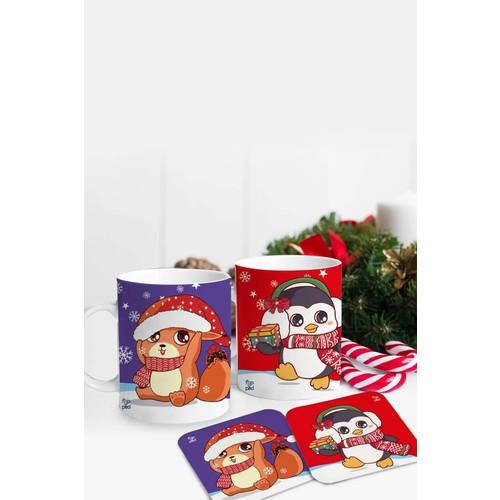 

Набор двойных кружек Christmas Sweety Animals Coaster