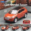 1/36 Hyundai Tucson SUV hračka model auta Welly odlitek z lehkých slitin miniaturní natahovací sběratelský dárek pro děti chlapce a dívky