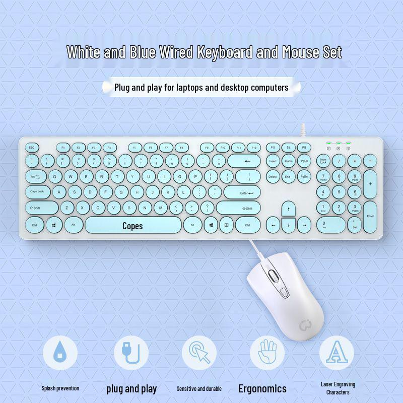 Silent Wired Chocolate Punk Keyboard - USB for Home, Office, Gaming, and Typing