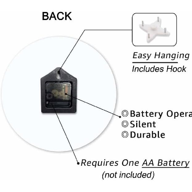 Nature Landscape Wall Clock Mountain and Lake Natures Hills, Tree In Rivers Clock 10 Inch Silent Non-Ticking Clocks Battery Operated for Home Living
