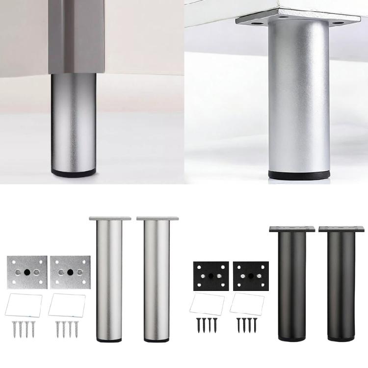 2er-Set Starke Aluminiumlegierung Beine mit rutschfester Unterseite Verstellbare Möbelbeine Ersatz Moderne Heimdekoration