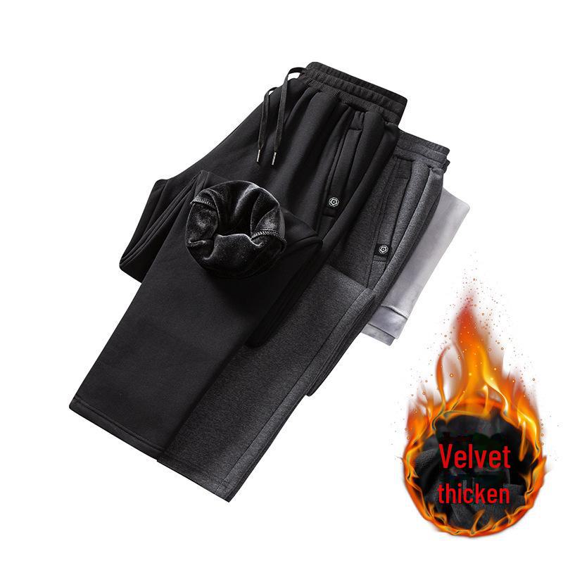 Men's Winter Plush Thick Casual Cotton Sweatpants - Large Sizes Available