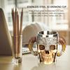 Cana Craniu din Oțel Inoxidabil Cupă de Băut Viking Schelet Rășină Cană de Bere Stein Cană Cană de Cafea Ceașcă de Ceai Cadou Halloween Articole de Băut pentru Bar