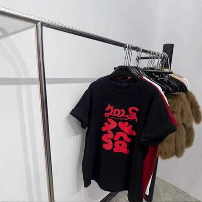 Frühling Neue Mode Locker Vielseitig Bedruckt Übergröße Baumwolle Kurzarm T-Shirt Damen
